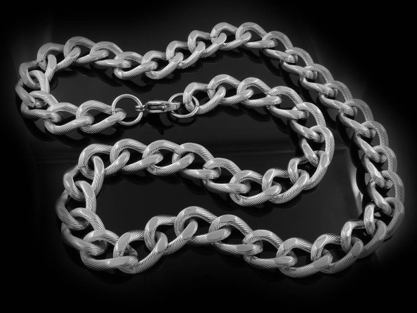 Łańcuch dla mężczyzn - luksusowe biżuteria - ze stali nierdzewnej - Zdjęcie, obraz