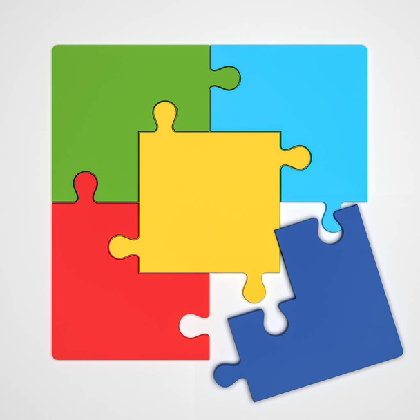 3D illustration of Multicolor Puzzle set - Photo, image