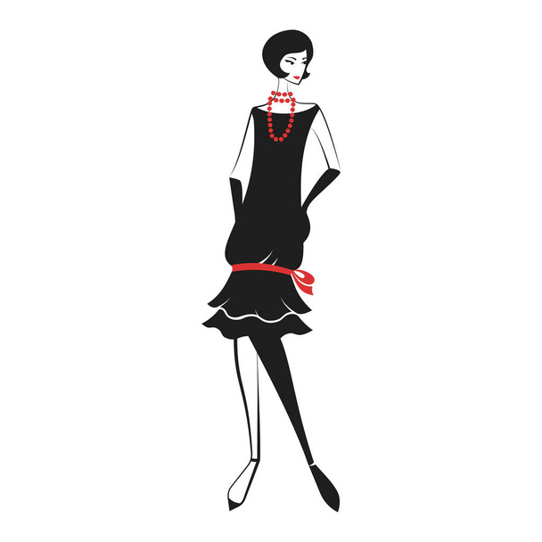 Woman in a dress of the 20's - Вектор,изображение
