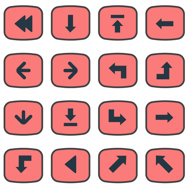 Vector Illustration Set Of Simple Cursor Icons. Elements Pointer, Indicator, Downwards Pointing And Other Synonyms Growing, Arrow And Direction. - Wektor, obraz