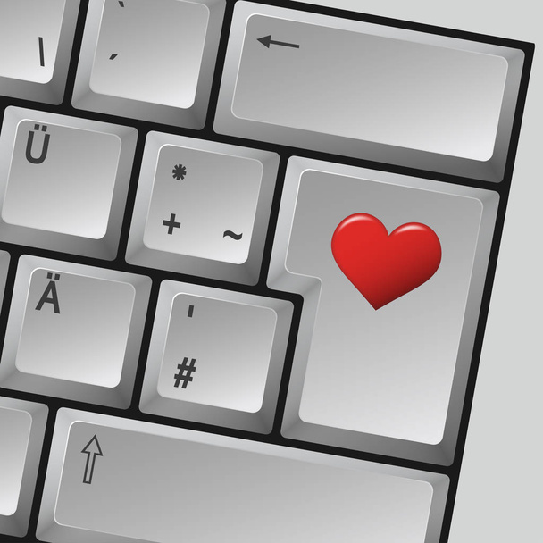počítačové klávesnice láska - Vektor, obrázek