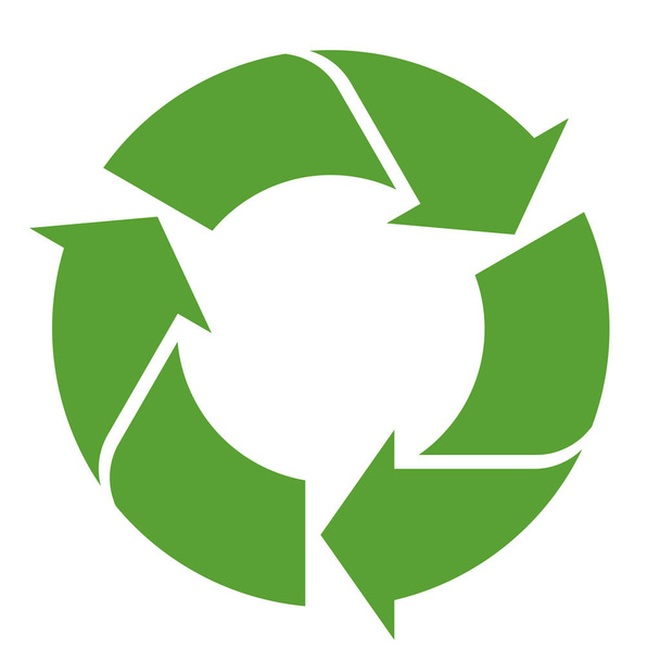 Symbolu recyklace zelená na bílém - Vektor, obrázek