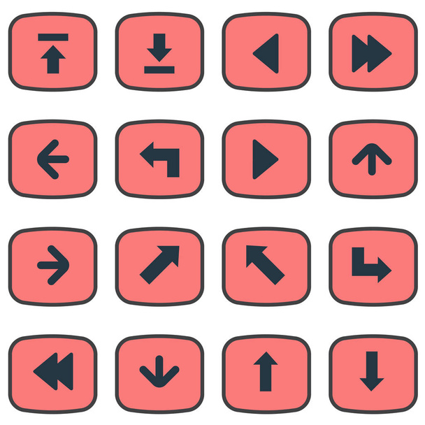Vector Illustration Set Of Simple Indicator Icons. Elements Upward Direction, Advanced, Indicator And Other Synonyms Down, Arrow And Left. - Wektor, obraz