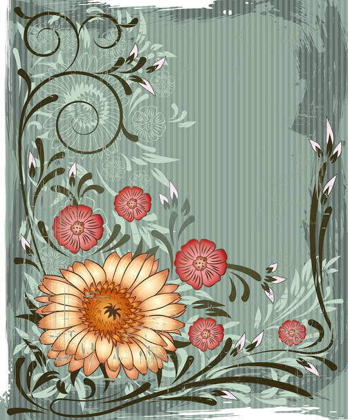 Vintage floral background - Vector, afbeelding