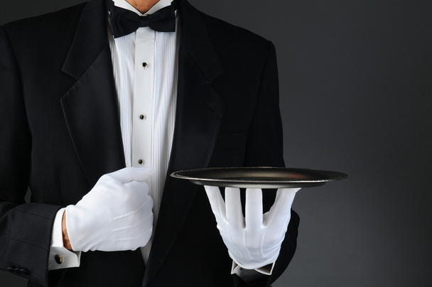 Waiter With Silver Tray - 写真・画像