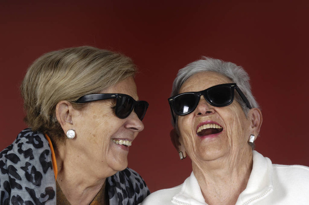 senior woman with sunglasses - Photo, Image