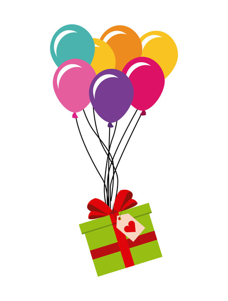confezione regalo e palloncini colorati
 - Vettoriali, immagini