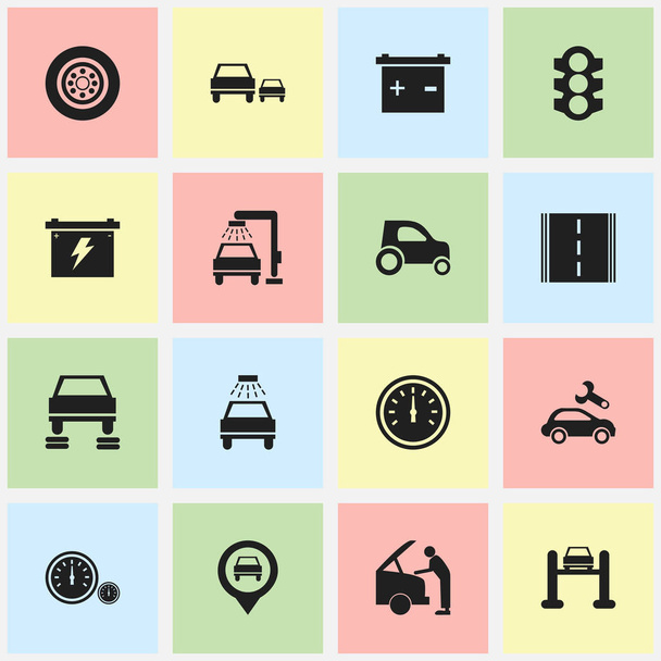 Set di 16 icone di trasporto modificabili. Include simboli come Car Lave, Automotive Fix, Highway e altro ancora. Può essere utilizzato per la progettazione web, mobile, UI e infografica
. - Vettoriali, immagini