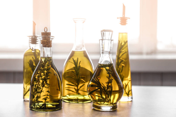 Composition of bottles with oil - Foto, Imagem