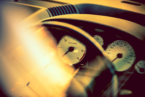 car panel, white speedometer - Foto, Imagem