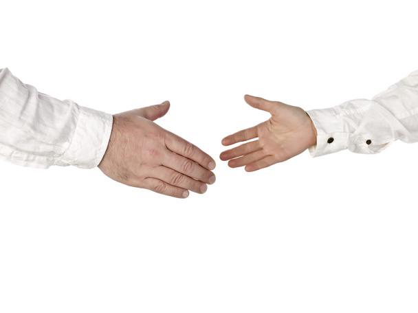 Big and small hands going to handshake - Photo, Image