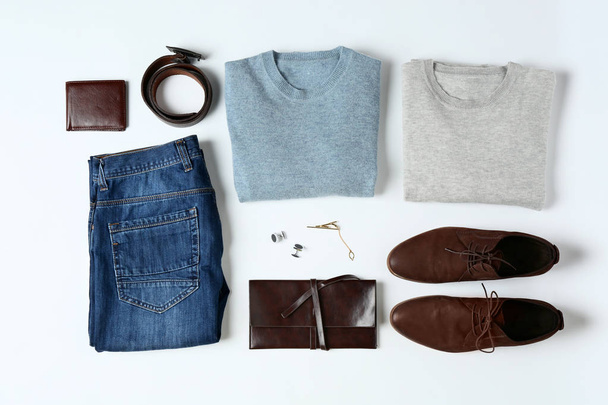 Flat lay set of male clothes - Foto, imagen