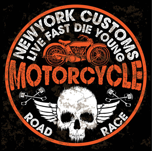 Motociclo poster cranio Tee Graphic Design
 - Vettoriali, immagini