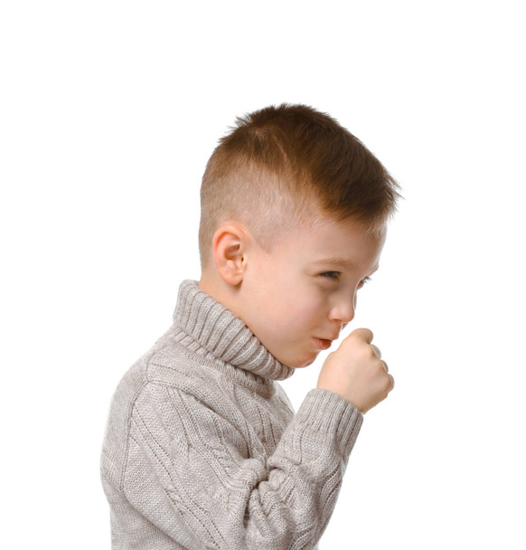 Cute little boy coughing   - Foto, Imagen
