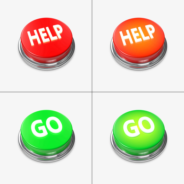Червоний і зелений оповіщення кнопки - Фото, зображення