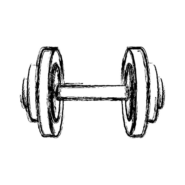 boceto monocromo de la pesa para el entrenamiento en el gimnasio
 - Vector, imagen
