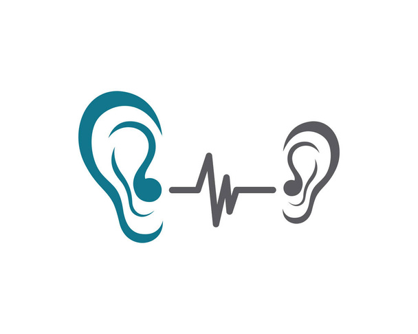 fül logó egészségügyi szimbólum és a sablon vektor - Vektor, kép