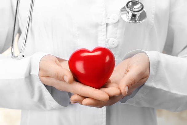 Doctor holding plastic heart - Foto, Imagem