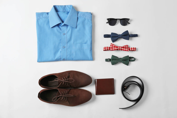 Flat lay set of male clothes - Photo, Image