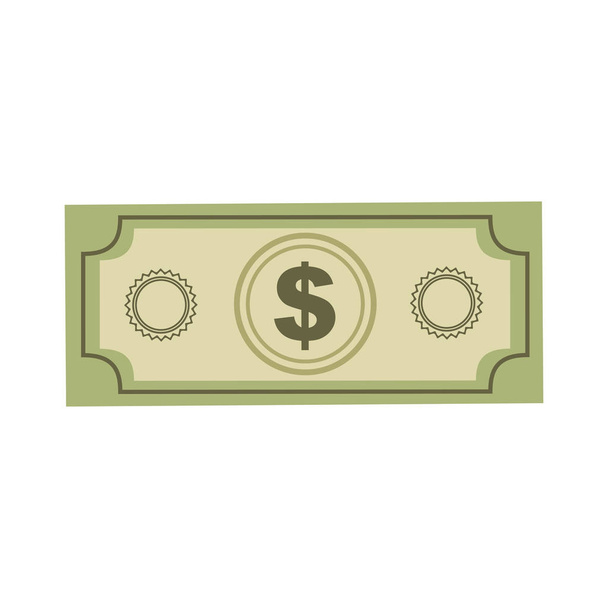 χρώμα σιλουέτα με νομοσχέδιο δολάριο - Διάνυσμα, εικόνα