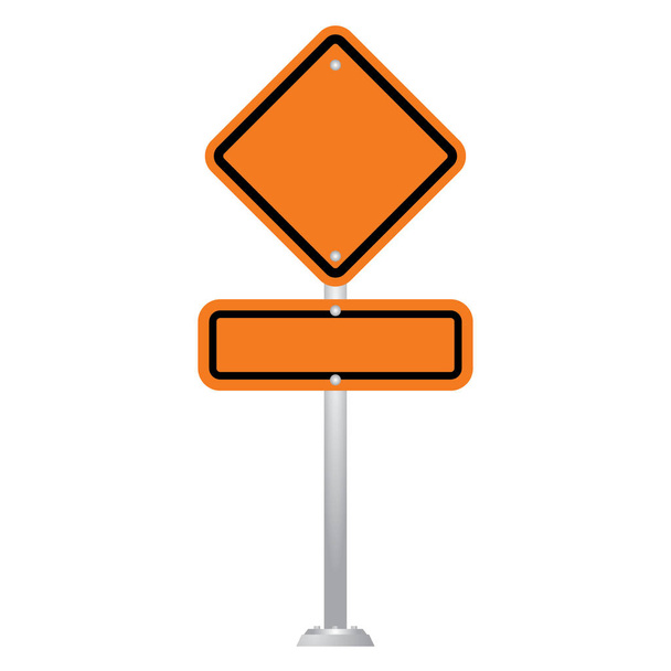 Panneau de signalisation Blank Road isolé sur fond blanc vecteur
 - Vecteur, image