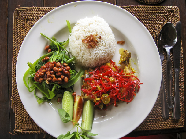 Nasi lemack inodesian voedsel bali - Foto, afbeelding