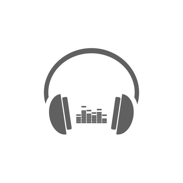 Auriculares con icono de música
 - Vector, Imagen