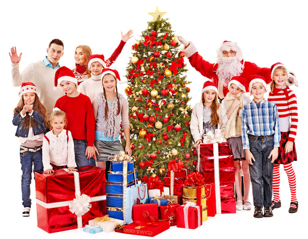 Group of children with Santa Claus. - Фото, изображение