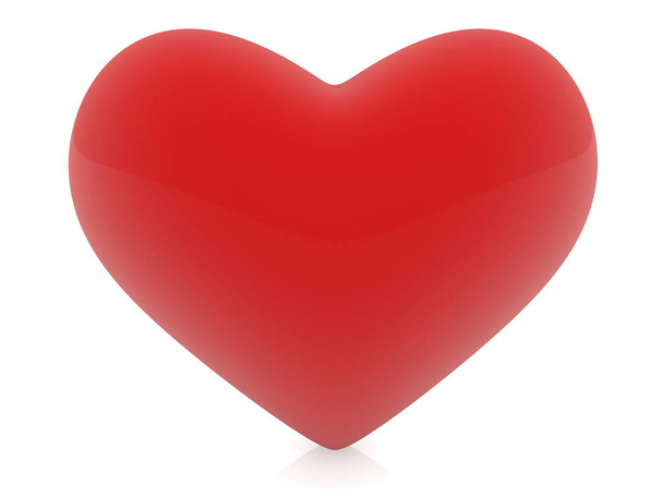 Красное сердце на белом
 - Фото, изображение