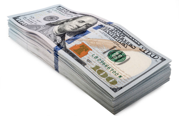 Сто доларів банкноти ізольовані на білому тлі
 - Фото, зображення