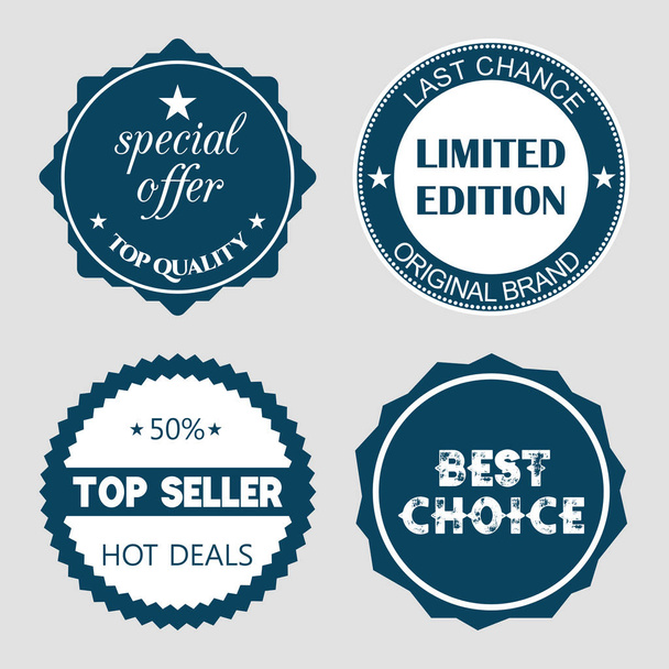 Set of flat design sale stickers - Vector, Image