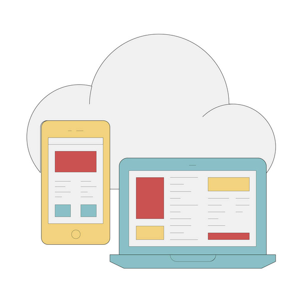 Cloud-Datenspeicherung - Vektor, Bild