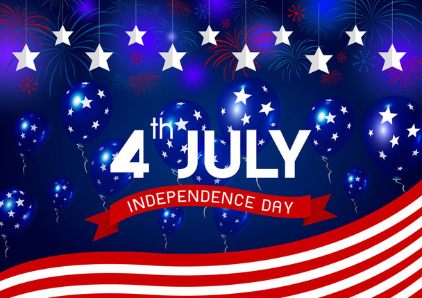 Estados Unidos 4 julio día independencia diseño
 - Vector, imagen