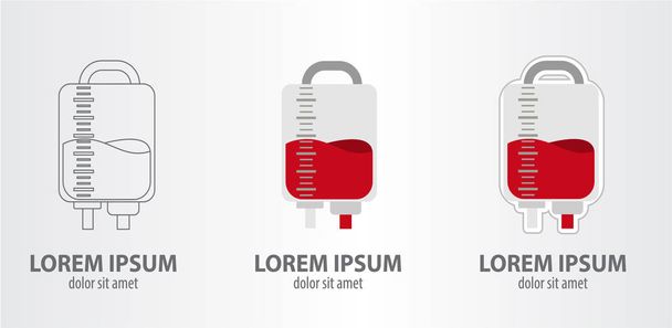 Donated blood logos set  - Vektör, Görsel