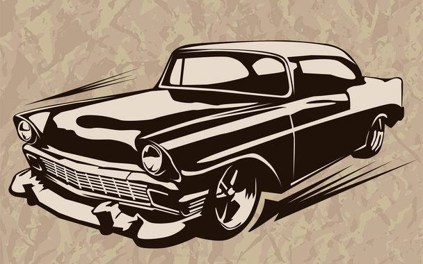Muscle car abstract vintage sketch 1 - Vector, Image