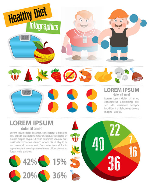 Healthy lifestyle icons - Vector, imagen