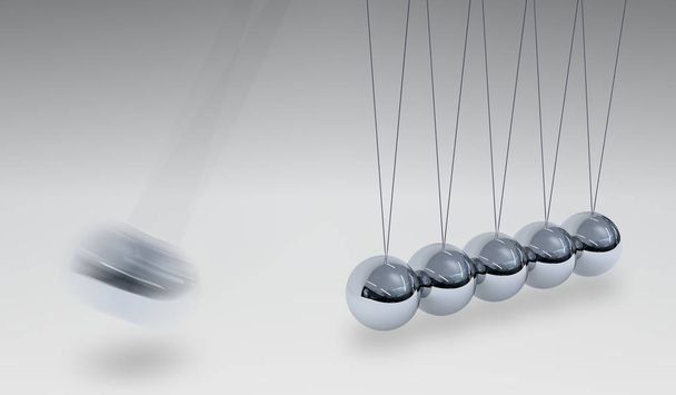 Ilustração renderizada 3D do berço Newtons bolas de equilíbrio
. - Foto, Imagem