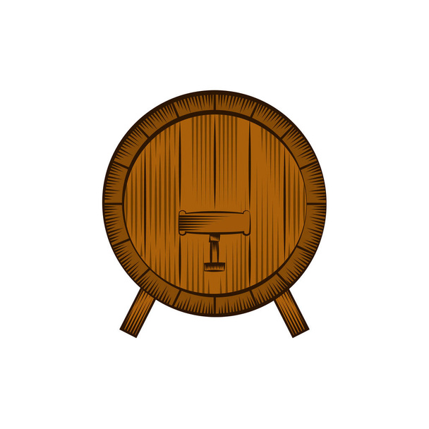 icône de baril en bois - Vecteur, image