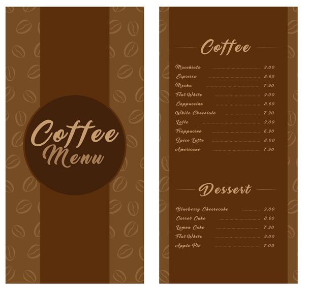 menu de café simples isolado no fundo branco
 - Vetor, Imagem