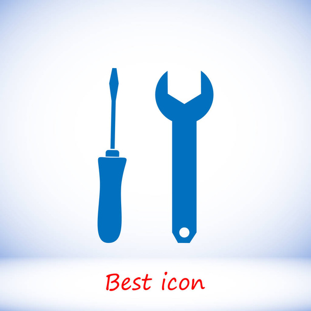 Wrench and screwdriver icon - Vector, afbeelding