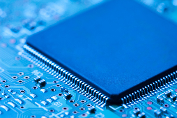 Close-up of electronic circuit board with chip - Foto, Bild