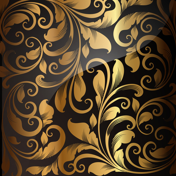 Seamless wallpaper pattern gold, vector - Vecteur, image
