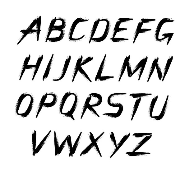 ABC Grunge Painted Letters Italics - Vettoriali, immagini