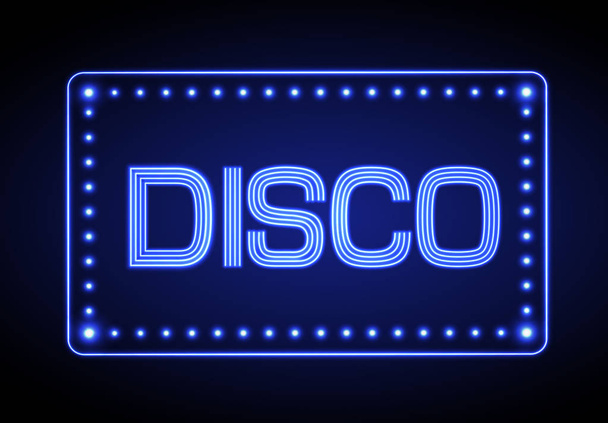 Neon sign. Disco party - Vektor, Bild