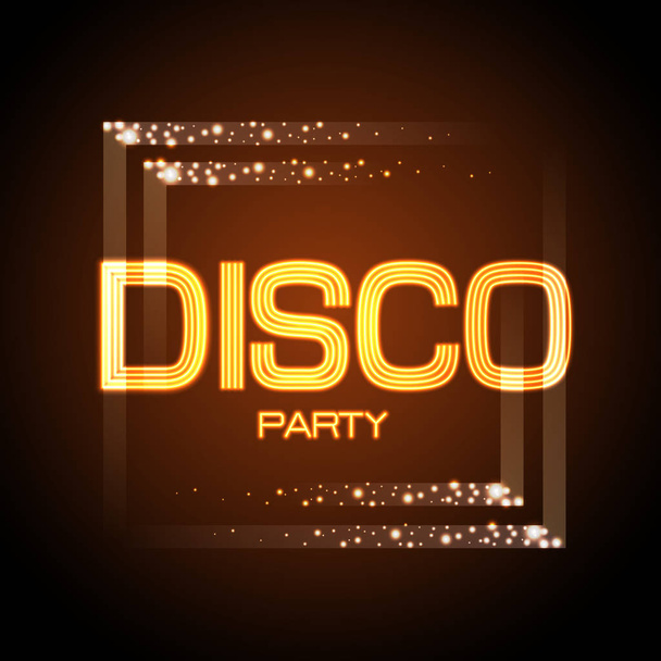 Neon sign. Disco party - Vector, Imagen