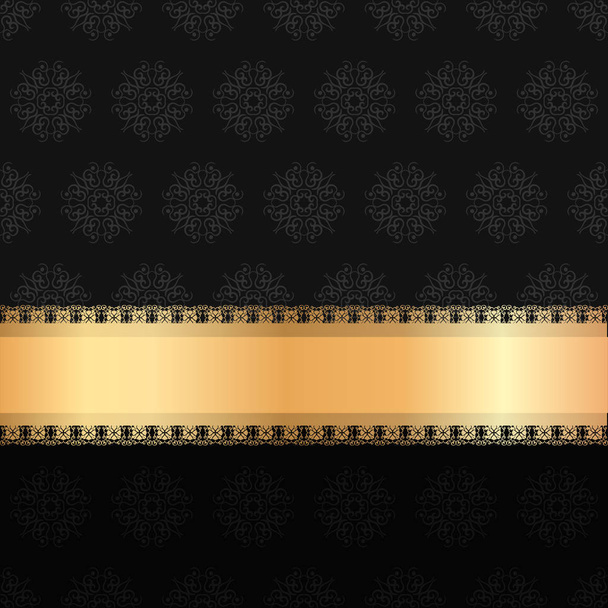 Luxury ornamental Background with golden ribbon. Template for design - Wektor, obraz