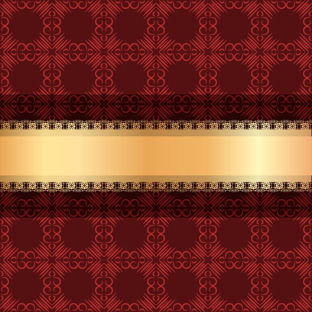 Luxury ornamental Background with golden ribbon. Template for design - Vetor, Imagem