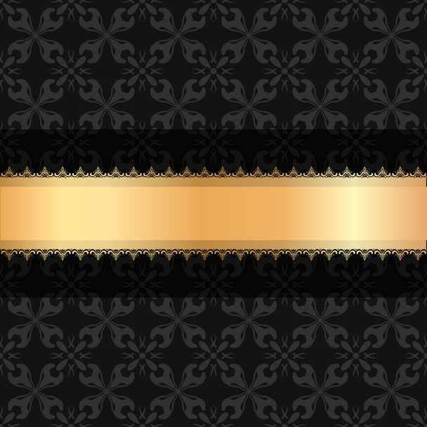 Luxury ornamental Background with golden ribbon. Template for design - Vektör, Görsel