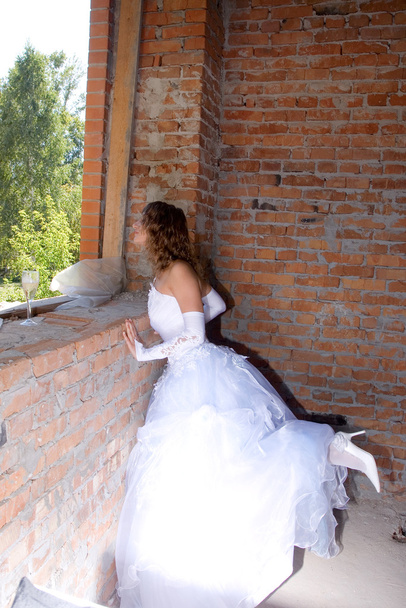Bride in building site - Foto, Imagem