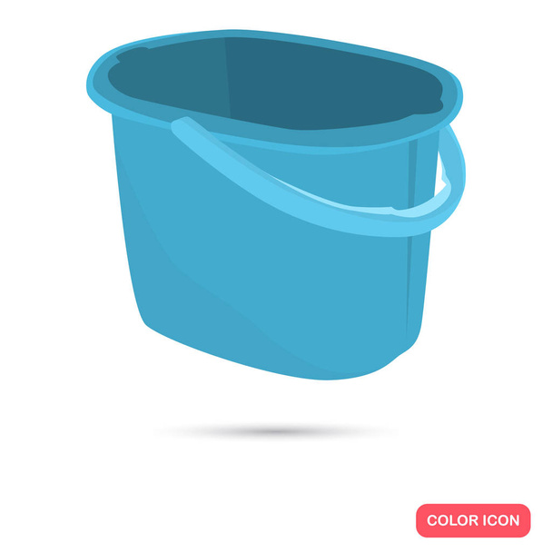 Bucket for cleaning color flat icon for web and mobile design - Vektor, Bild